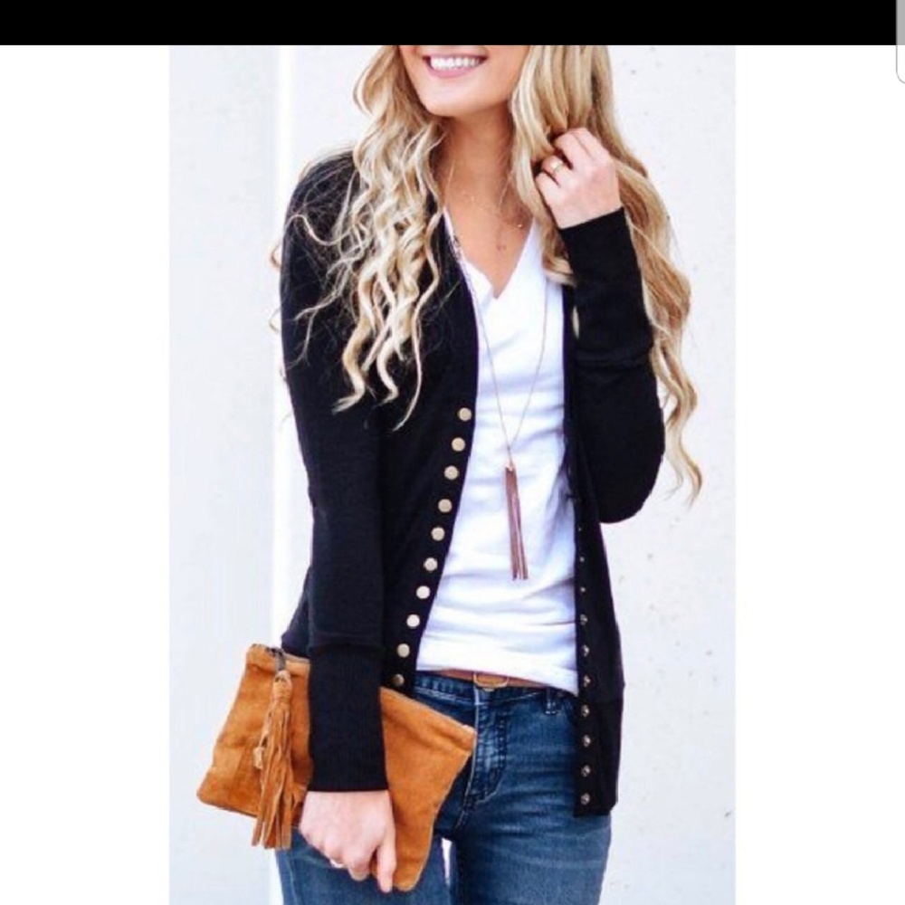 Black snap cardigan